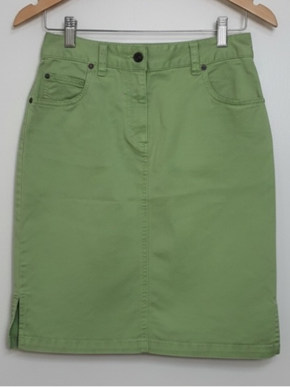 Talbots Green Stretch Cotton Pencil Skirt - Size 6